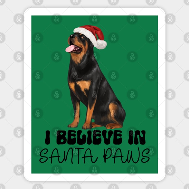 Santa Paws Rottweiler Dog Rottie Santa Shirt Magnet by Curio Pop Relics